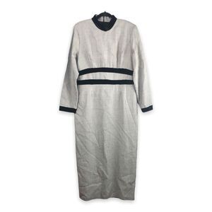 Misty Lane Womens Size 12 USA Union Made Houndstooth‎ Maxi Dress Holiday Vintage